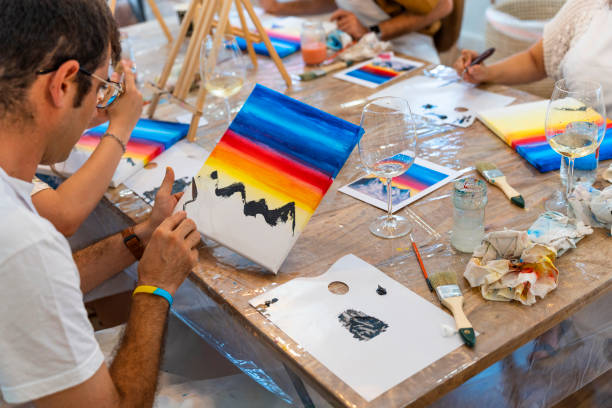 Painting Workshop. Canvas and Cheers: Friends' Artistic Gathering