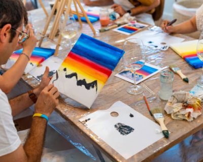 Painting Workshop. Canvas and Cheers: Friends' Artistic Gathering
